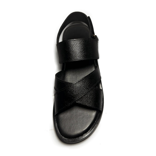 Black Leather Sandal   WS-BLS001