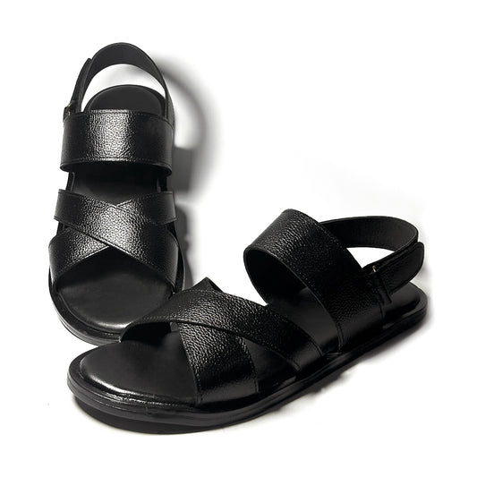 Black Leather Sandal   WS-BLS001